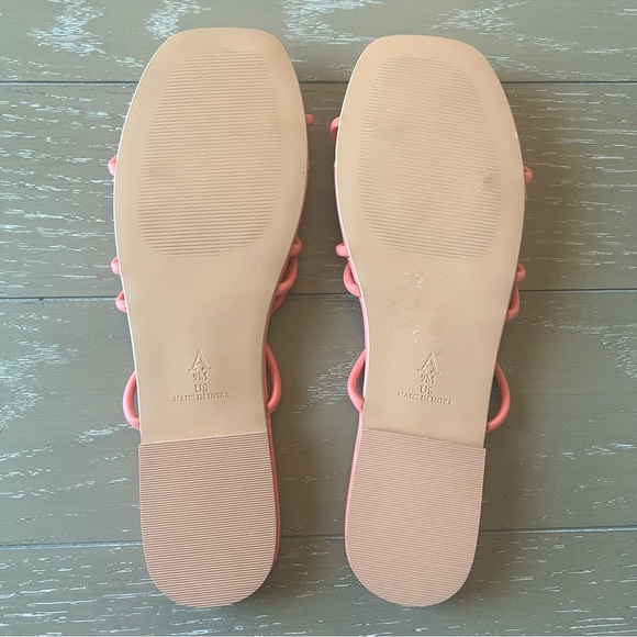 Maeve Anthropologie Pink Strappy Slide Flat Sandals Size 9 Summer NWOT Coastal - Picture 8 of 9